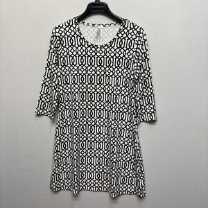 Lulu-B Women 3/4 Sleeve Dress Size Small Geometric Active Outdoor D112 -11